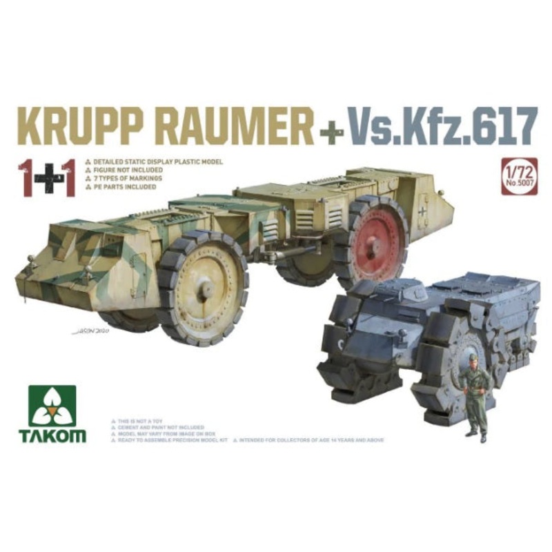 Takom 5007 1/72 Krupp Raumer + Vs.Kfz.617- 2 Kits Combo