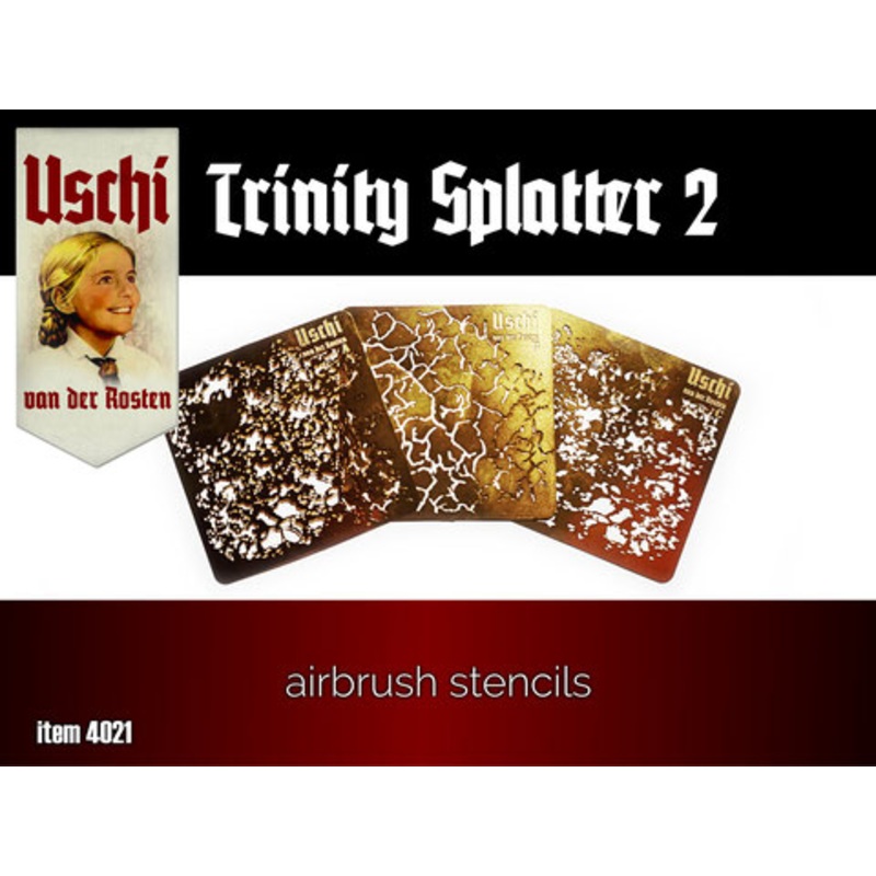 Uschi Van Der Rosten 4021 TRINITY 2 SPLATTER Airbrush Stencil Set