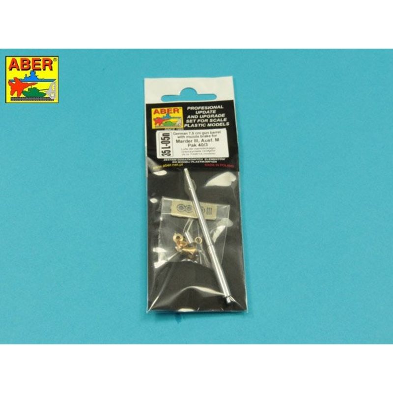 ABER 35L05N German 7,5cm Gun Barrel w/Muzzle Brake for PAK 40/3