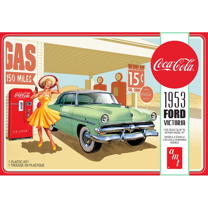 AMT 1146 1/25 1953 FORD VICTORIA HARDTOP W/COCA-COLA MACHINE