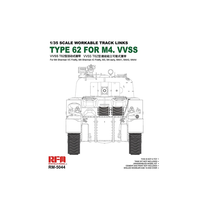 Rye Field Model 5044 1/35 Tracks TYPE 62 FOR M4.VVSS