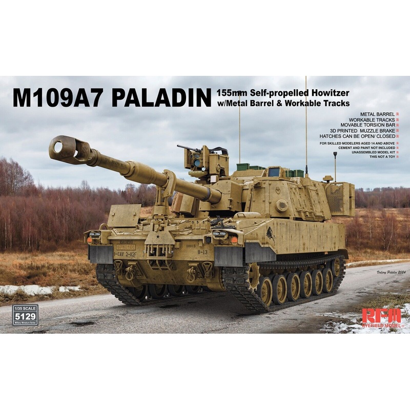 Rye Field Model 5129 1/35 M109A7 PALADIN 155mm Self-Propelled Howitzer
