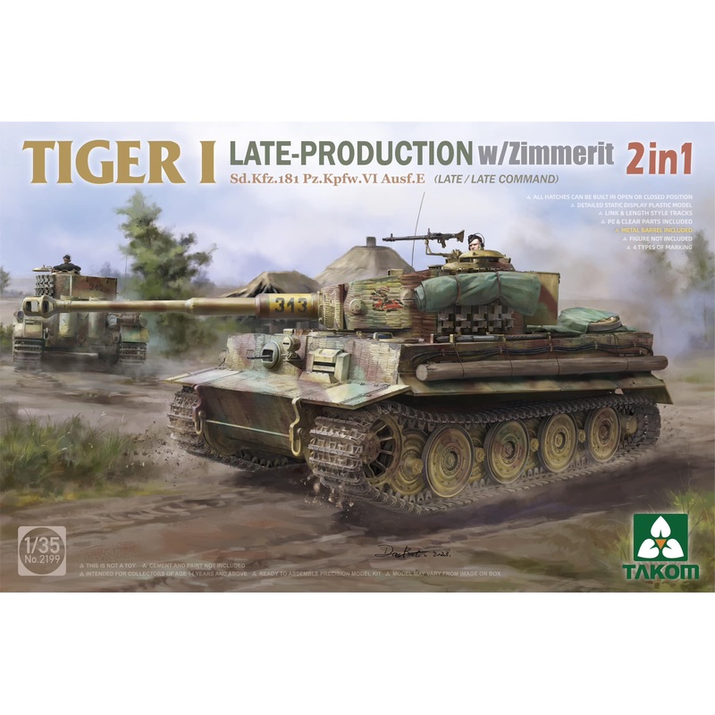 Takom 2199 1/35 TIGER I LATE w/ZIMMERIT Sd.Kfz.181 Pz.Kpfw.VI