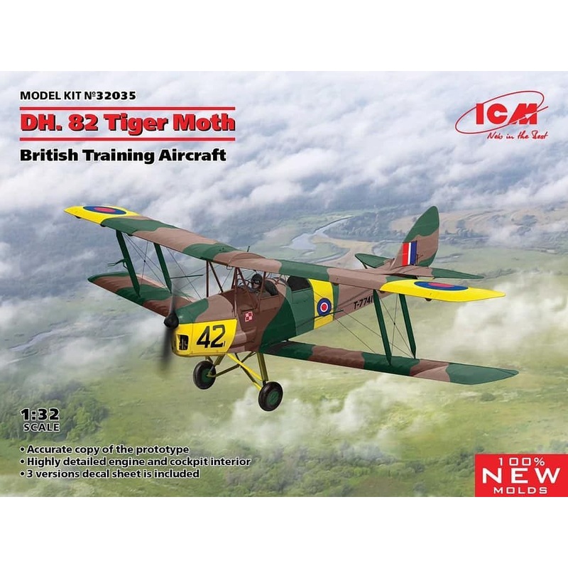 ICM 32035 1/32 DH. 82 Tiger Moth British Training Aircraft