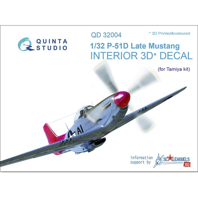 Quinta Studio 32004 1/32 P-51D (Late) 3D-Printed & Colored Interior on Decal Paper (for Tamiya Kit)