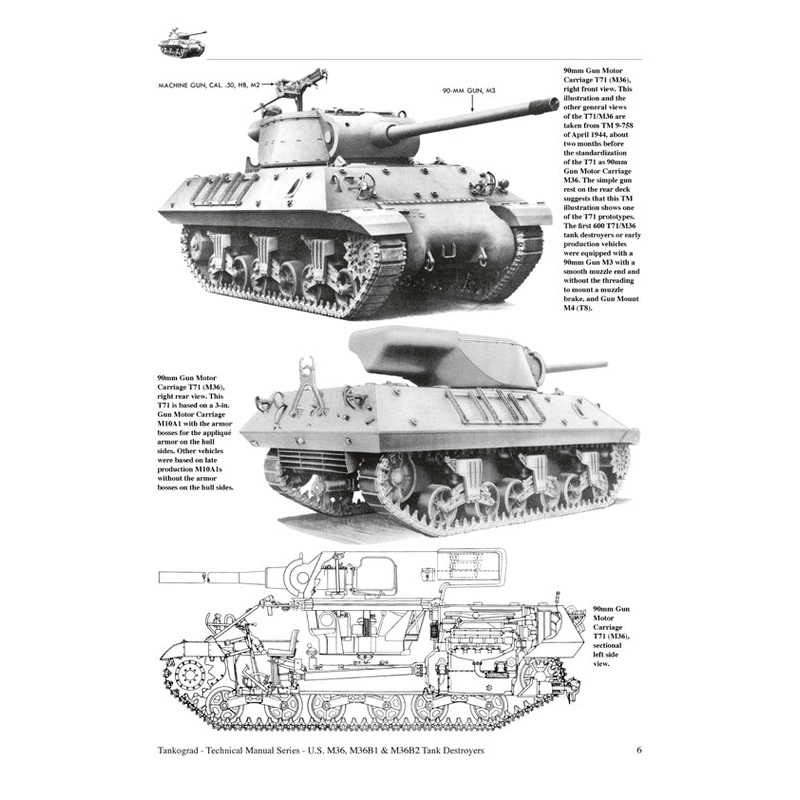 Tankograd 6036 M36, M36B1 & M36B2 Tank Destroyers