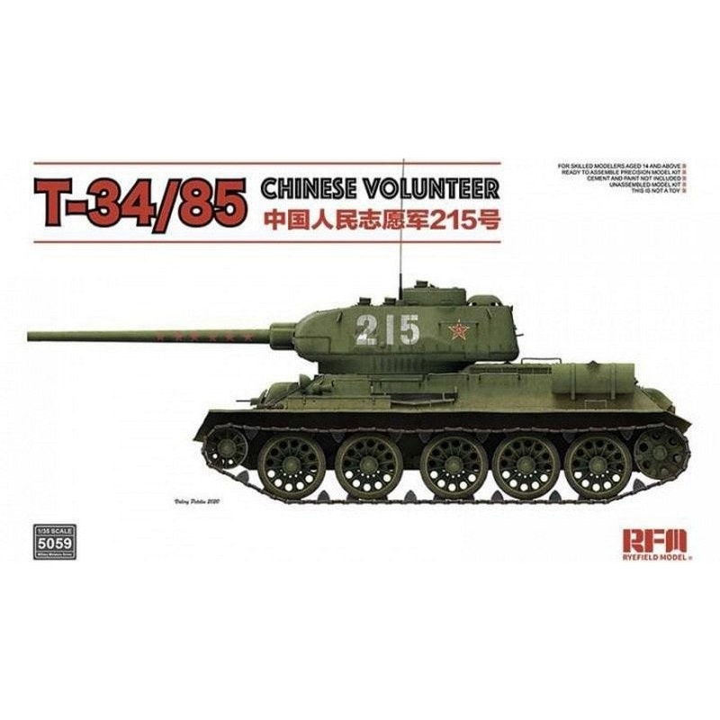 Rye Field Model 5059 1/35 T-34/85 Chinese Volunteer 215
