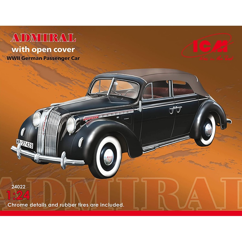 ICM 24022 1/24 Opel Admiral Cabriolet w/ Open Cover