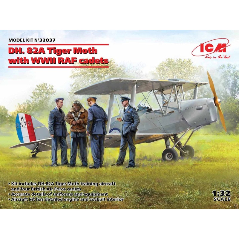 ICM 32037 1/32 Dh. 82a Tiger Moth w/WWII RAF Cadets