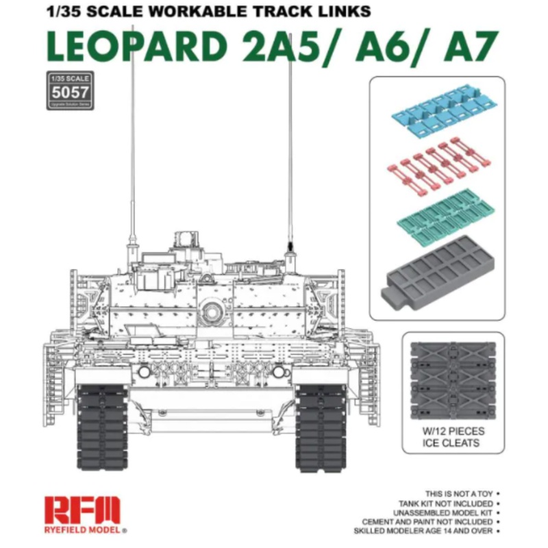 Rye Field Model 5057 1/35 Workable Track Links for Leopard 2A5/A6/A7