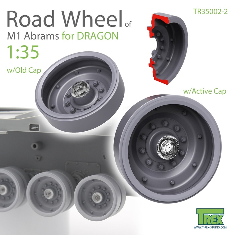 T-Rex 35002-2 1/35 M1 Abrams Road Wheel Set for Dragon