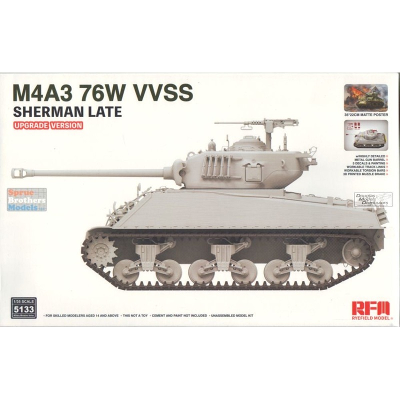 Rye Field Model 5133 M4A3 76W VVSS SHERMAN LATE  UPGRADE VERSION