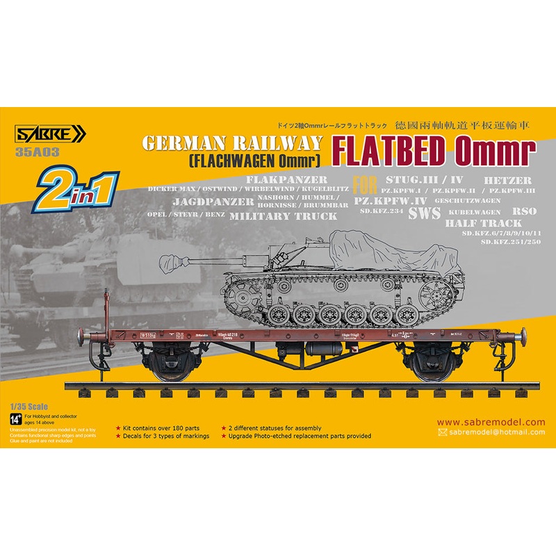 Sabre 35A03 1/35  German Railway Flatbed Ommr (2 in 1)