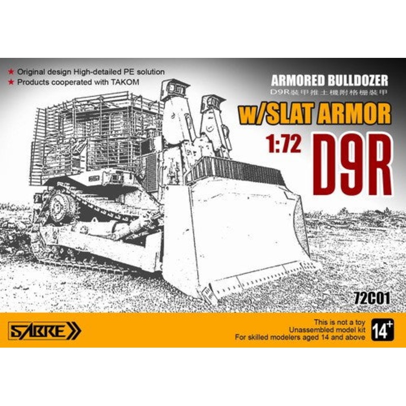 Sabre 72C01 1/72 D9R Armored Bulldozer w/Slat Armor