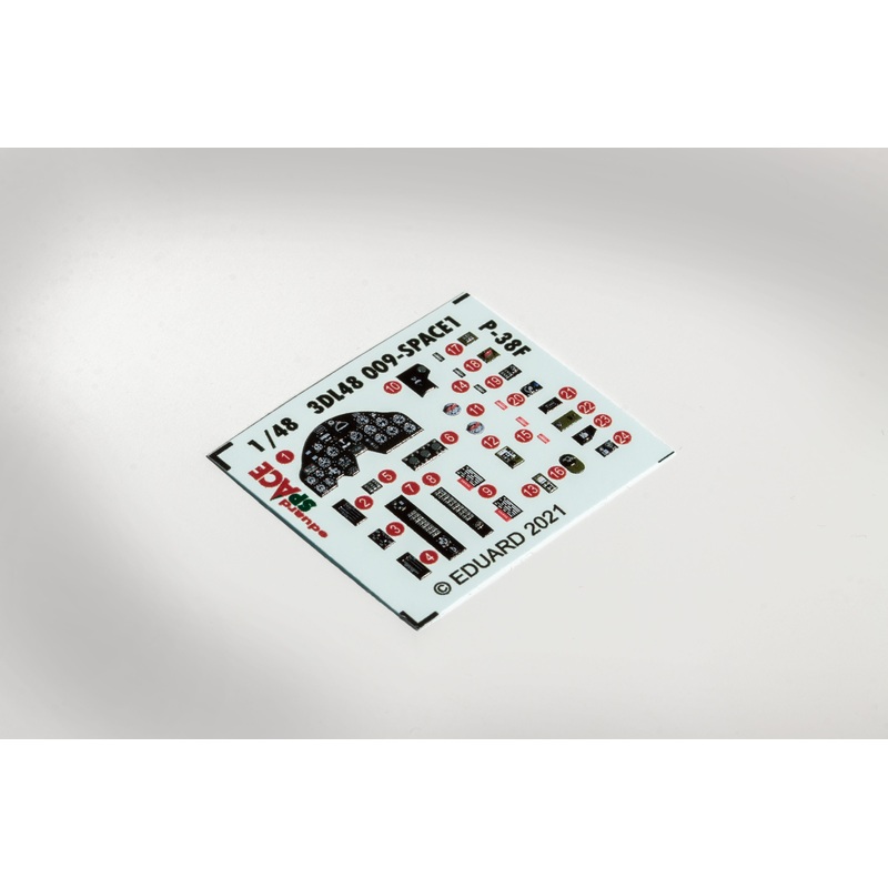 Eduard 3DL48009 1/48 P-38F Lightning Space-3D Decals + Etched Parts