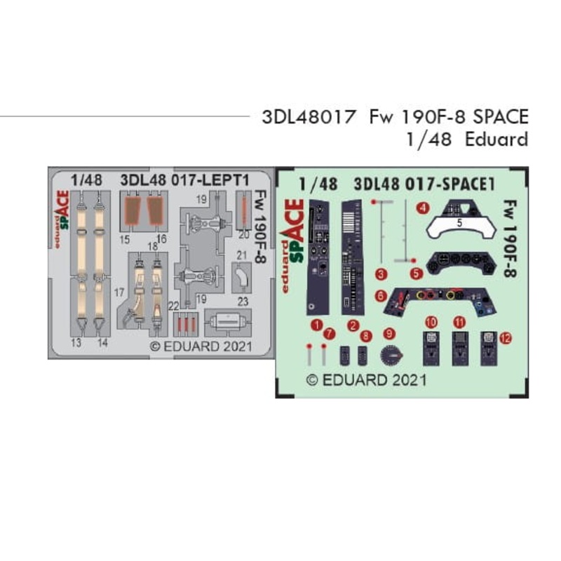 Eduard 3DL48017 1/48 Focke-Wulf Fw-190F-8 Space-3D Decals + Etched Parts