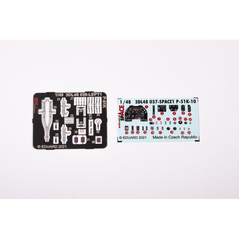 Eduard 3DL48037 1/48 P-51K-10 Mustang Space-3D Decals + Etched Parts
