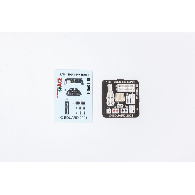 Eduard 3DL48049 1/48 Messerschmitt Bf-109E-4 Space-3D Decals + Etched Parts
