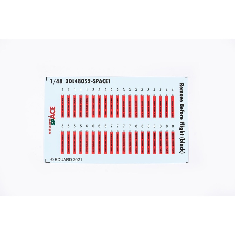 Eduard 3DL48052 1/48 Remove Before Flight (Black) Space-3D Decals + Etched Parts