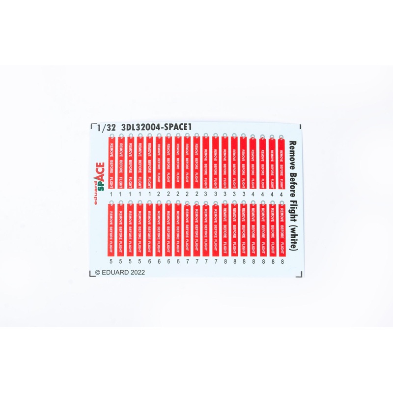 Eduard 3DL32004 1/32 Remove Before Flight (White) Space-3D Decals