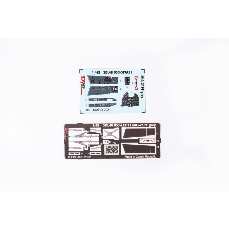 Eduard 3DL48053 1/48 Mikoyan MiG-21PF Grey Space-3D Decals + Etched Parts