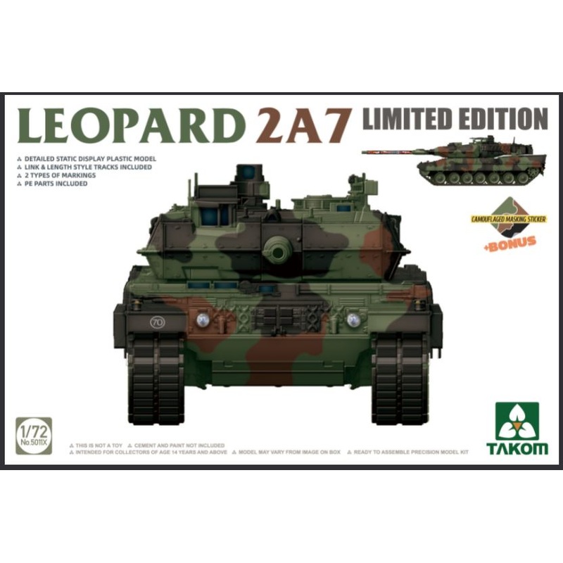 Takom 5011X 1/72 Leopard 2A7