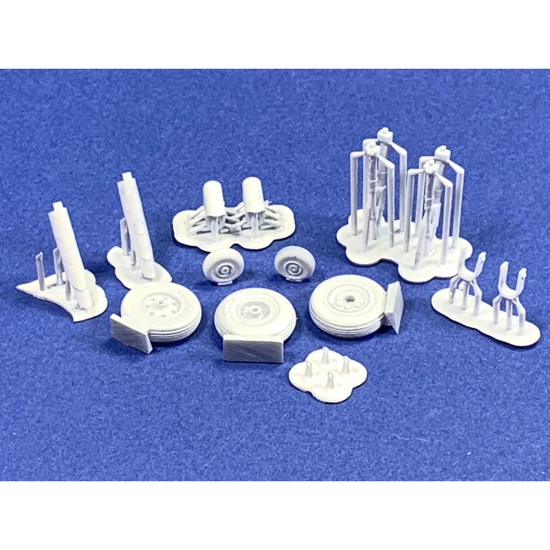 PHASE HANGAR 48123 1/48 Hawker Siddley Harrier Wheel Set & Full Outrigger Strut Assembly