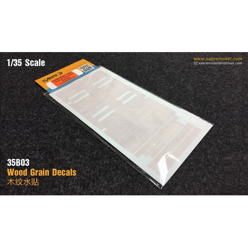 Sabre 35B03 1/35 Wood Grain Decals for railcar deck (kit #35A05)