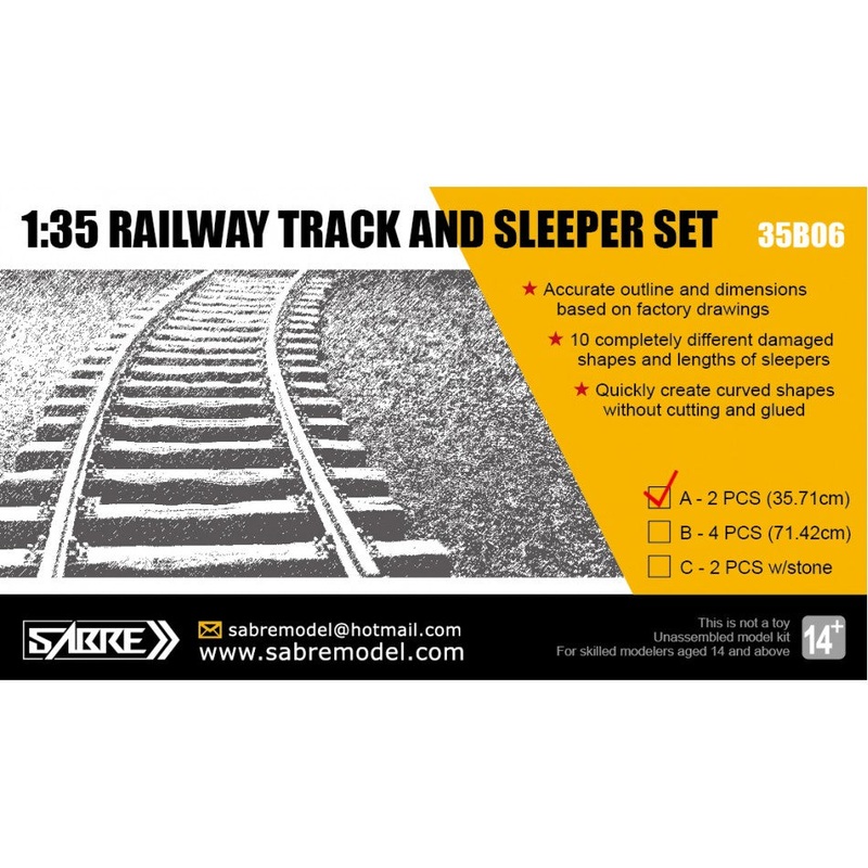 Sabre 35B06-A 1/35 Railway Track and Sleeper Set  (2 pcs.)