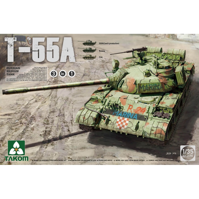 Takom 2056 1/35 Russian Medium Tank T-55 A [3 in 1]