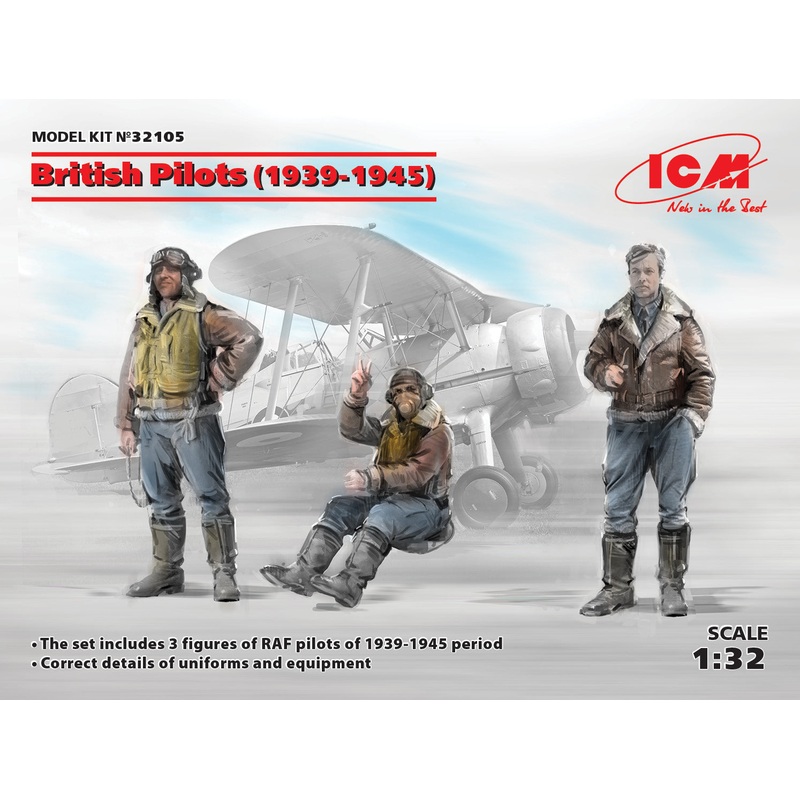 ICM 32105 1/32 British Pilots (1939-1945) - 3 figure set