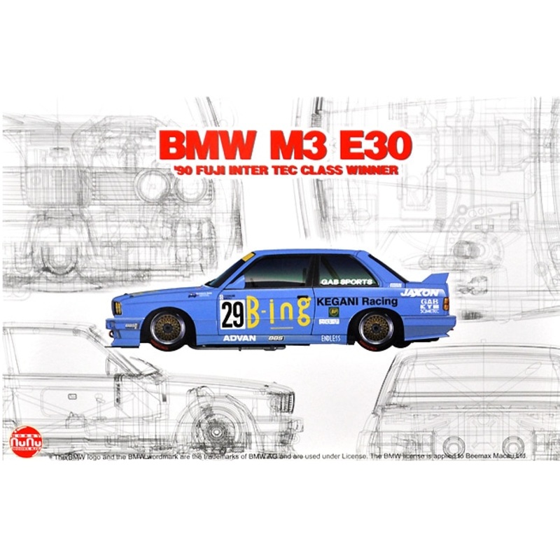 NuNu 24019 1/24 BMW M3 E30 Gr.A 1990 Fuji Inter TEC Class Winner