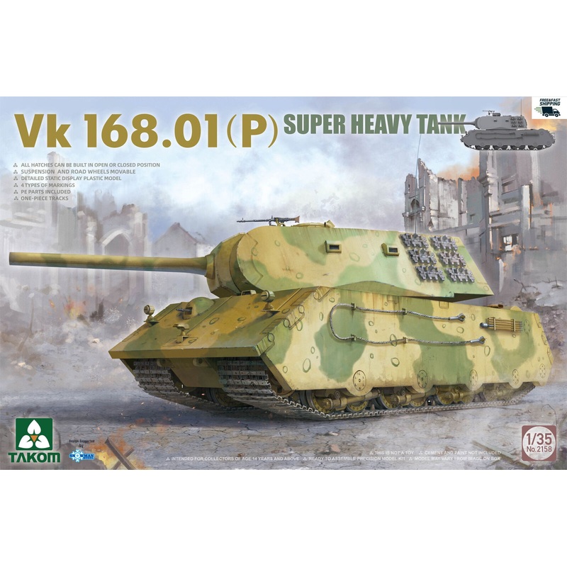 Takom 2158 1/35 VK168.01 (P) Super Heavy Tank