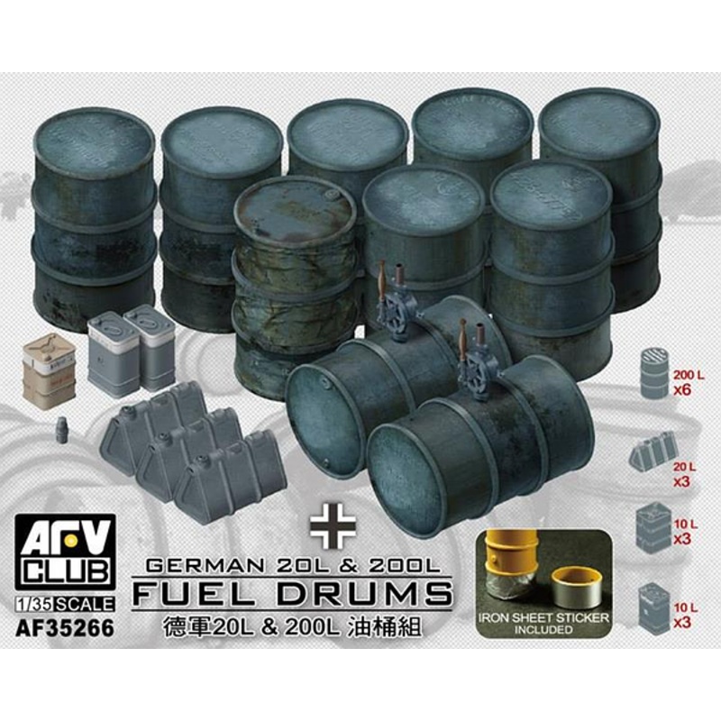 AFV Club 35266 1/35 German 20L & 200L Fuel Drums