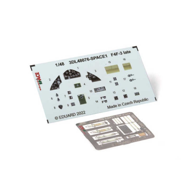 Eduard 3DL48076 1/48 Grumman F4F-3 Late Wildcat Space 3D Decals + Etched Parts