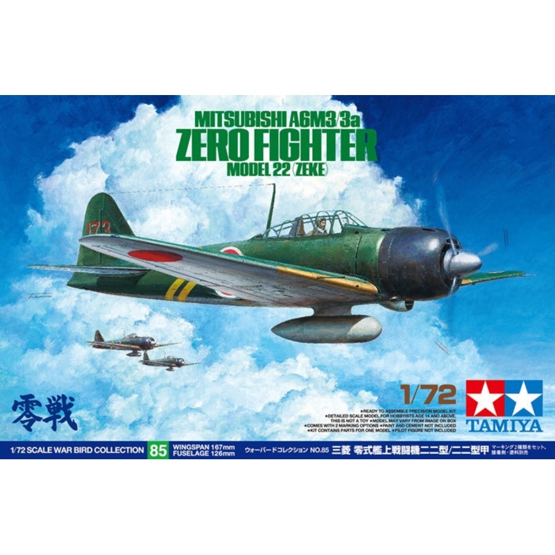Tamiya 60785 1/72 Mitsubishi A6M3 (Zeke)