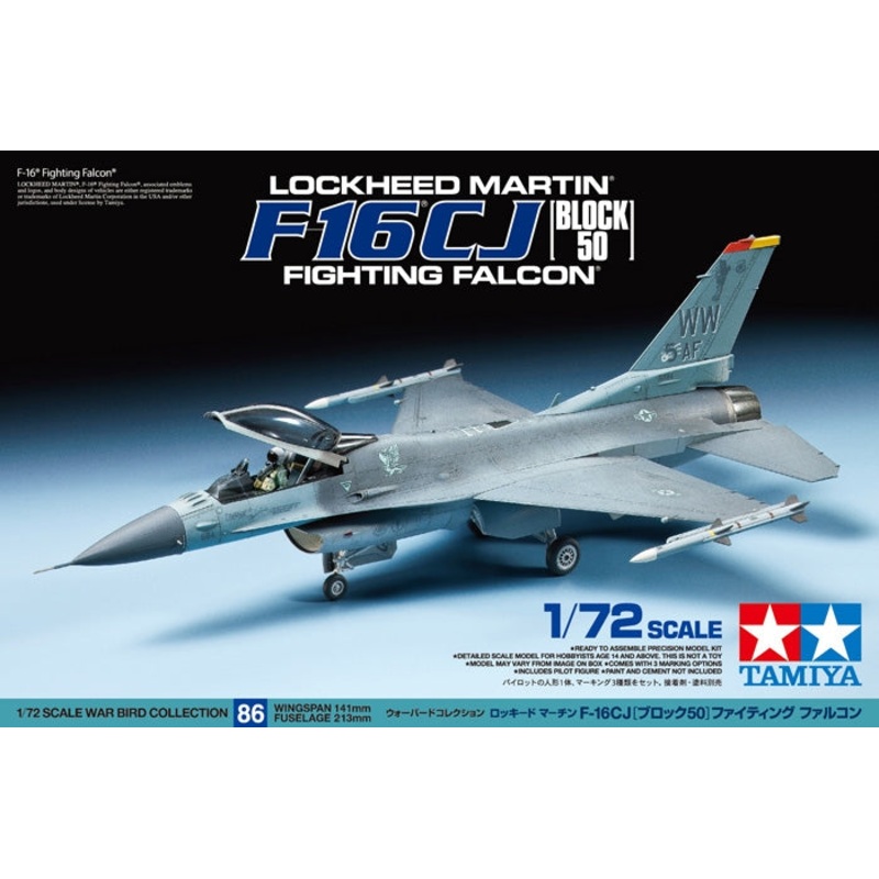 Tamiya 60786 1/72 F-16 Cj Fighting Falcon