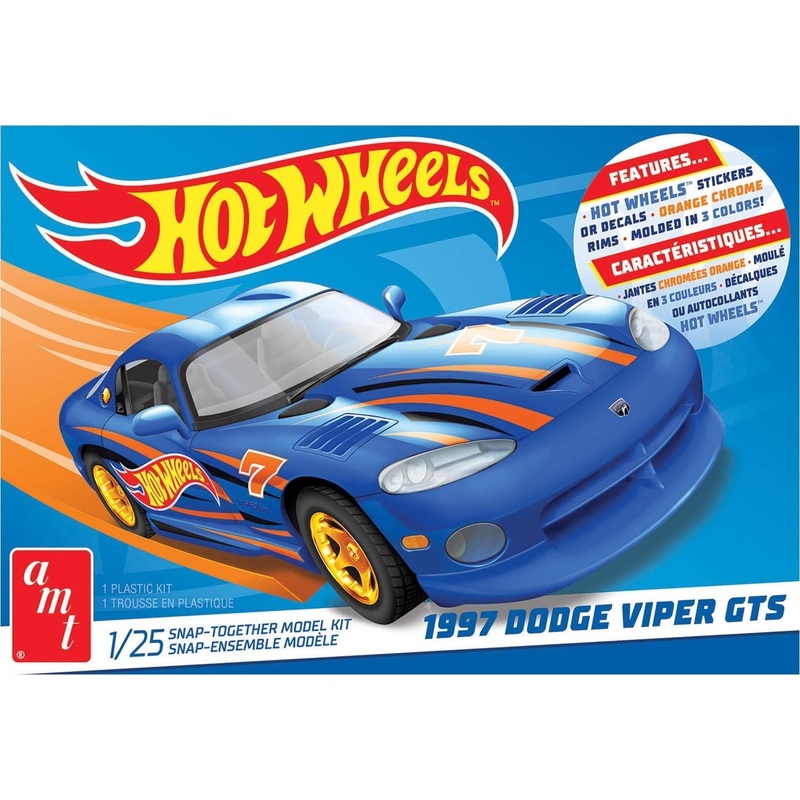 AMT 1349M 1/25 Hot Wheels '97 Dodge Viper GTS - Snap-Together