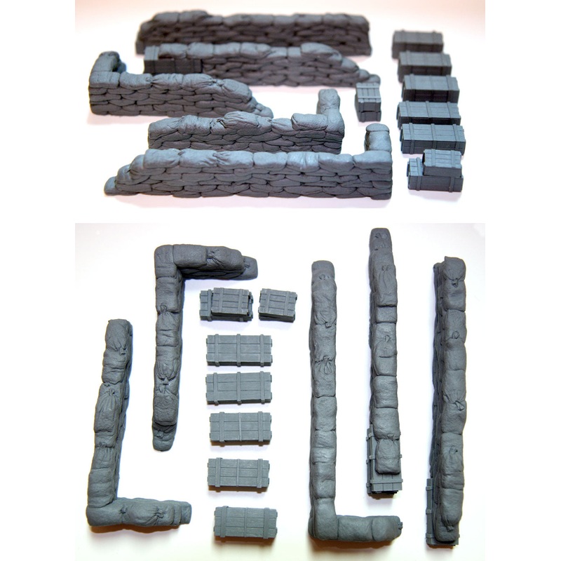 Value Gear DP003 1/35 Configurable Sandbag Walls & Crates Straight ( 12 pcs. )