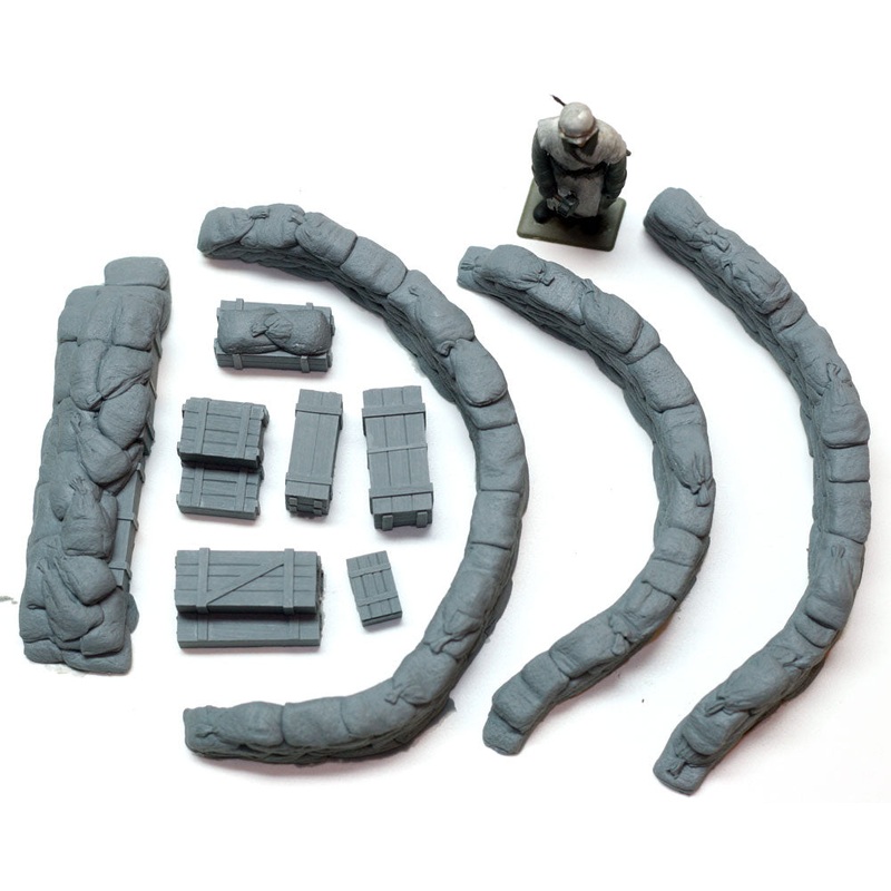 Value Gear DP004 1/35 Configurable Sandbag Walls & Crates Curved ( 10 pcs. )