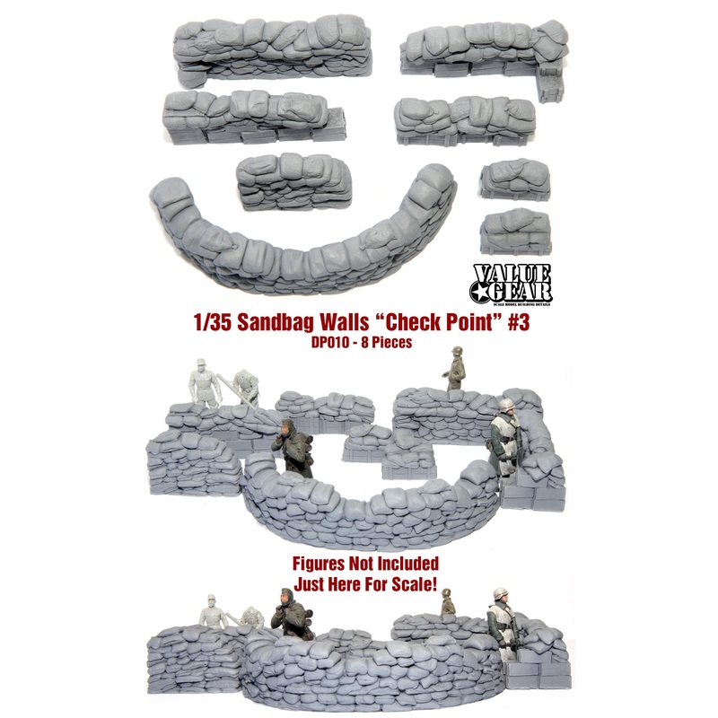 Value Gear DP010 1/35 Configurable Sandbag Walls & Crates Checkpoint #3 ( 8 pcs. )