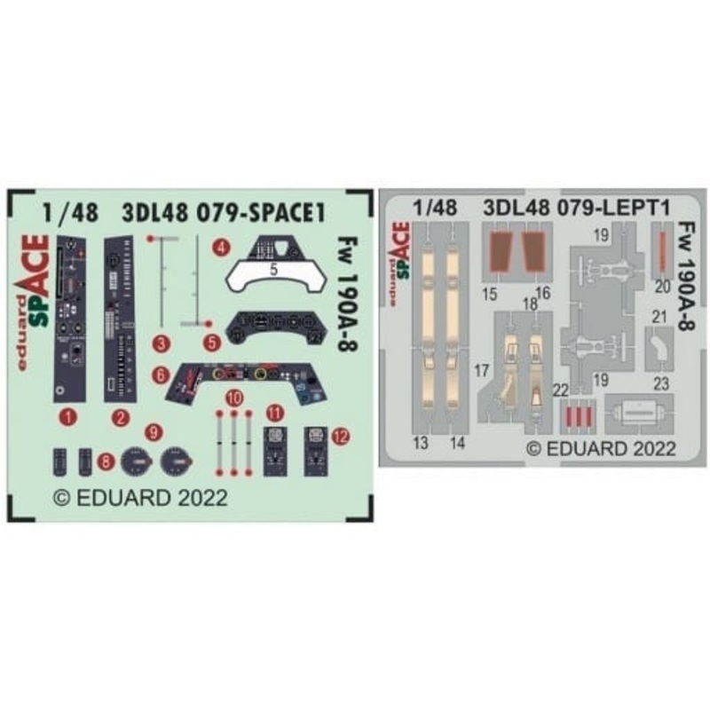 Eduard 3DL48079 1/48 Fw190A-8 Space 3D Decals + Etched Parts