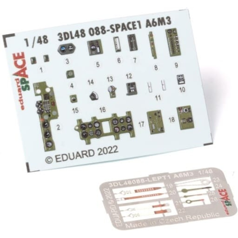 Eduard 3DL48088 1/48 A6M3 Zero Space 3D Decals + Etched Parts