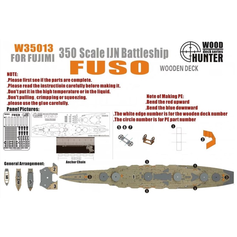 FlyHawk W35013 1/350 WWII IJN Battleship Fuso Wooden Deck