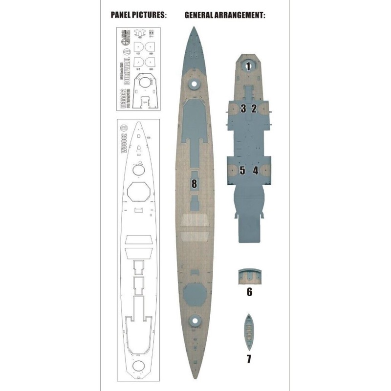 FlyHawk W35082 1/350 HMS CORNWALLFOR TRUMPETER 05353Wooden Deck