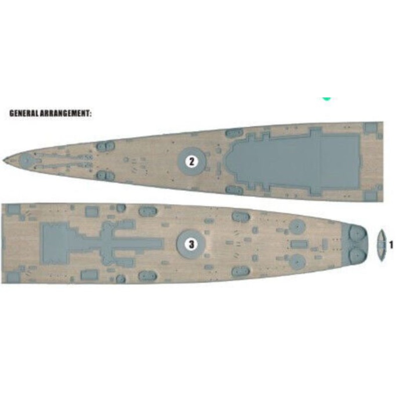 FlyHawk W35083 1/350 USS HAWAII CB-3FOR Hobby Boss 86515Wooden Deck