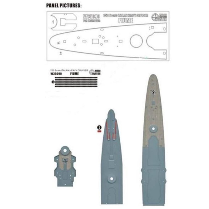 FlyHawk W35090 1/350 ITALAN HEAVY CRUISER FIUMEFOR TRUMPETER 05348Wooden Deck