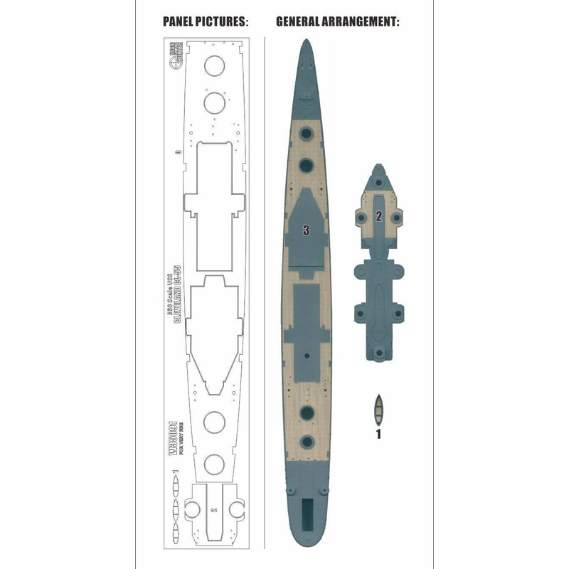FlyHawk W35091 1/350 USS CLEVELAND CL-55FOR VERY FIRE VF350920Wooden Deck