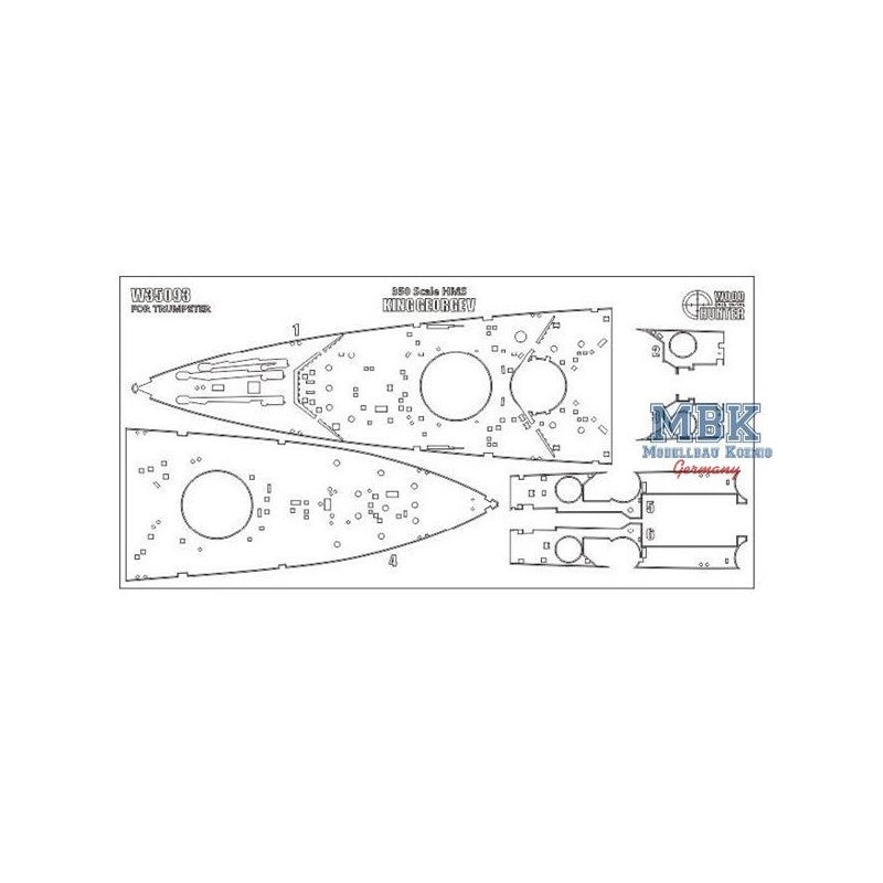 FlyHawk W35093 1/350 HMS KING GEORGE V (FOR TRUMPETER 80605Wooden Deck