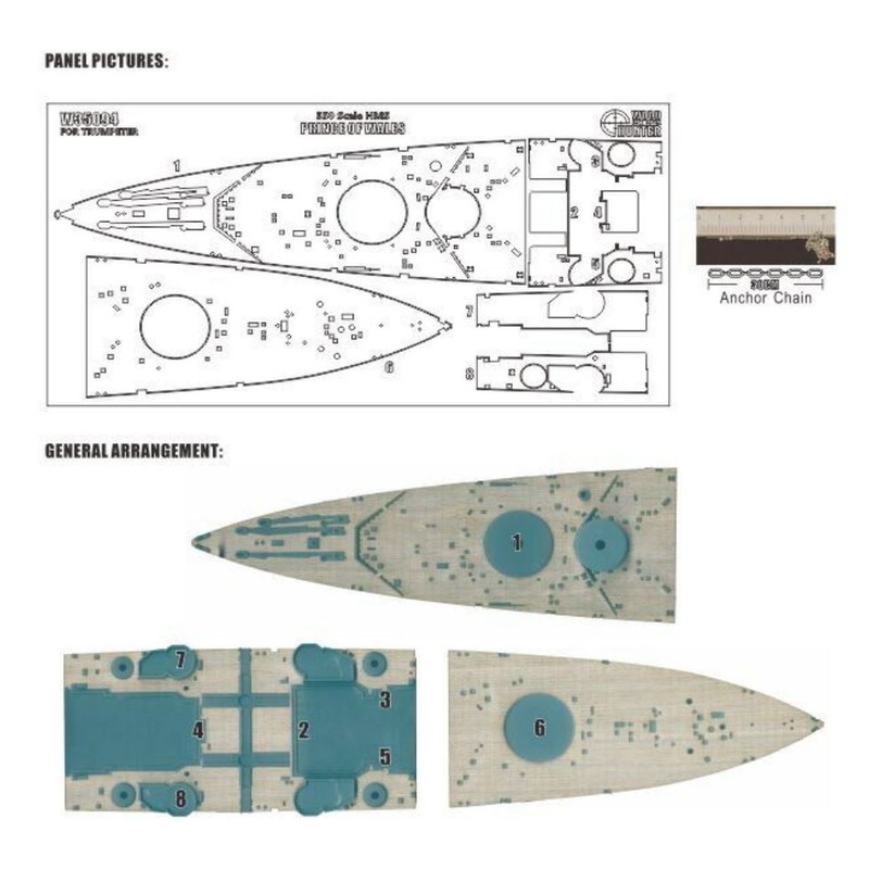 FlyHawk W35094 1/350 HMS PRINCE OF WALES (FOR TRUMPETER 80606Wooden Deck
